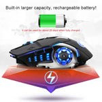 เมาส์เกมมิ่งไร้สายชาร์จได้ YINDIAO A4 2.4GHz 1600DPI ปรับได้ 3 โหมด สีเทาเงิน สีดำเงิน