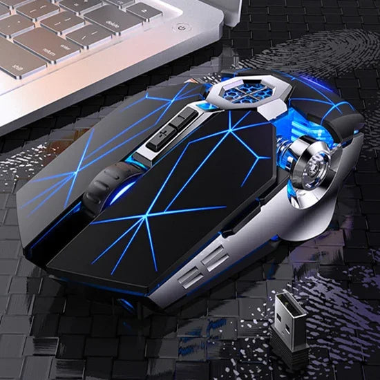 เมาส์เกมมิ่งไร้สายชาร์จได้ YINDIAO A7 2.4GHz 1600DPI ปรับได้ 3 โหมด 7 ปุ่ม ไฟ RGB แบบเงียบ