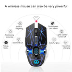 เมาส์เกมมิ่งไร้สายชาร์จได้ YINDIAO A7 2.4GHz 1600DPI ปรับได้ 3 โหมด 7 ปุ่ม ไฟ RGB แบบเงียบ