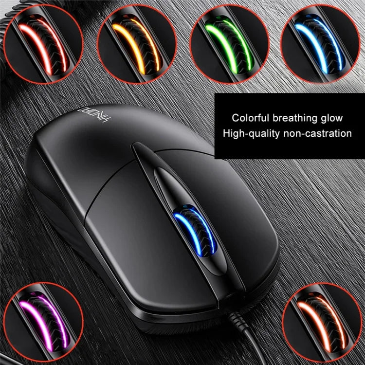 เมาส์มีสายธุรกิจ YINDIAO G2 1000DPI 3 ปุ่ม ไฟ RGB