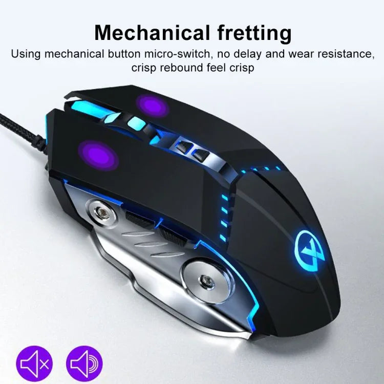 เมาส์เกมมิ่งมีสาย GM20 3200DPI ปรับได้ 4 โหมด 7 ปุ่ม ไฟ RGB สีดำ สีขาว