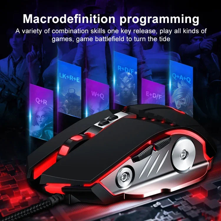 เมาส์เกมมิ่งมีสาย GM20 3200DPI ปรับได้ 4 โหมด 7 ปุ่ม ไฟ RGB สีดำ สีขาว