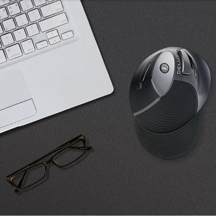 เมาส์แนวตั้งไร้สาย DELUX M618GX 1600DPI แบบออปติคอล ดีไซน์ตามหลักสรีรศาสตร์