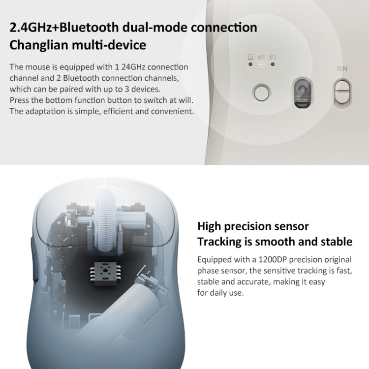 เมาส์คอมพิวเตอร์บางพิเศษ 1200DPI สองโหมดแท้จาก Xiaomi 3