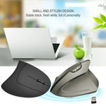 เมาส์แนวตั้งไร้สาย HXSJ T24 6 ปุ่ม 2400 DPI 2.4G พร้อมตัวรับ USB สีดำ สีเทา