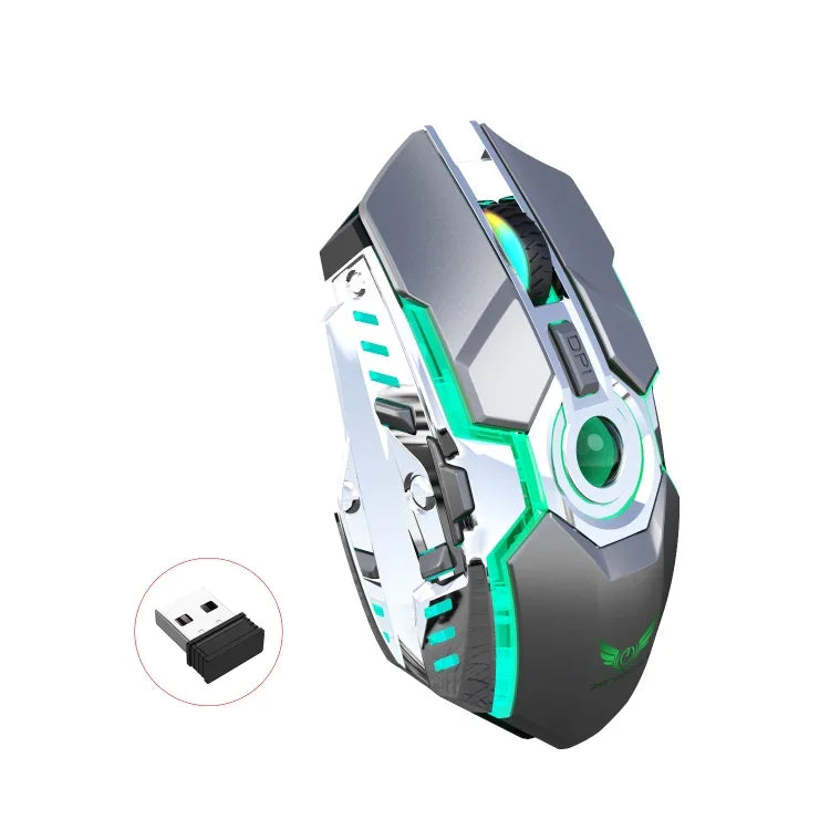 เมาส์ออปติคอลไร้สาย ZERODATE T30 2.4GHz 2400DPI ปรับได้ 3 ระดับ ไฟ RGB สีขาว