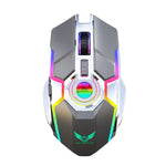 เมาส์ออปติคอลไร้สาย ZERODATE T30 2.4GHz 2400DPI ปรับได้ 3 ระดับ ไฟ RGB สีขาว