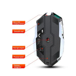 เมาส์ออปติคอลไร้สาย ZERODATE T30 2.4GHz 2400DPI ปรับได้ 3 ระดับ ไฟ RGB สีขาว