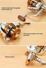 รอกตกปลาสปินนิ่ง YUMOSHI แบบลูกปืนกลิ้ง รุ่น EF1000, EF2000, EF3000, EF4000, EF5000, EF6000, EF7000, EF8000