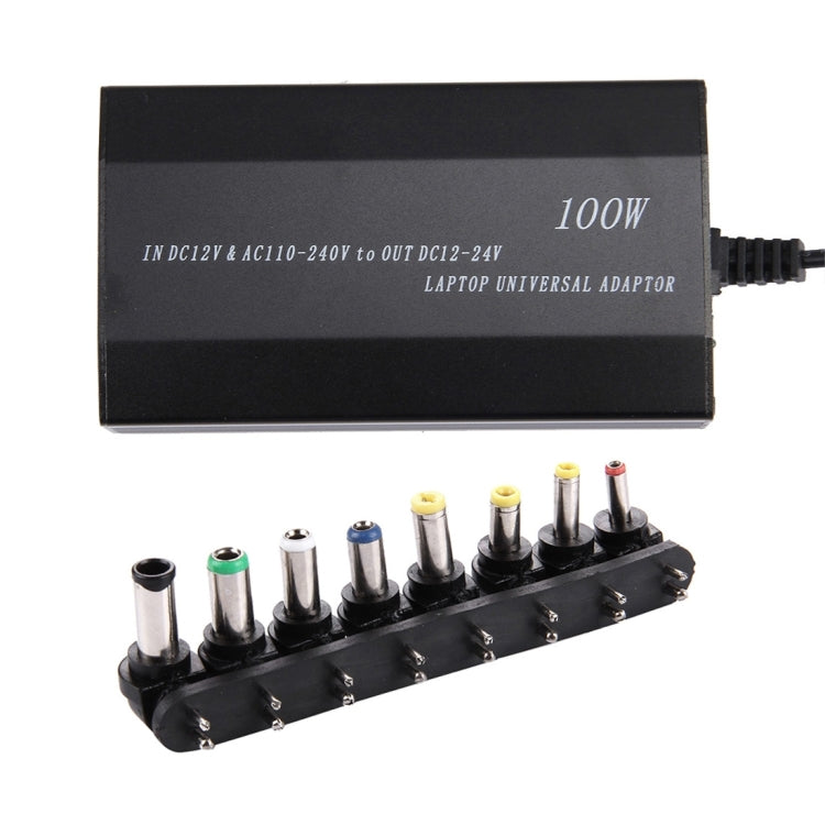 ที่ชาร์จโน้ตบุ๊ก 100W แบบสากล พร้อมที่ชาร์จในรถยนต์ อะแดปเตอร์ไฟ AC และอะแดปเตอร์ไฟ 8 ตัว พร้อมพอร์ต USB 1 ช่อง สำหรับ Samsung, Sony, Asus, Acer, IBM, HP, DELL, ปลั๊ก US