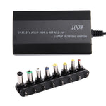 ที่ชาร์จโน้ตบุ๊ก 100W แบบสากล พร้อมที่ชาร์จในรถยนต์ อะแดปเตอร์ไฟ AC และอะแดปเตอร์ไฟ 8 ตัว พร้อมพอร์ต USB 1 ช่อง สำหรับ Samsung, Sony, Asus, Acer, IBM, HP, DELL, ปลั๊ก US