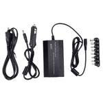 ที่ชาร์จโน้ตบุ๊ก 100W แบบสากล พร้อมที่ชาร์จในรถยนต์ อะแดปเตอร์ไฟ AC และอะแดปเตอร์ไฟ 8 ตัว พร้อมพอร์ต USB 1 ช่อง สำหรับ Samsung, Sony, Asus, Acer, IBM, HP, DELL, ปลั๊ก US