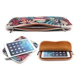 กระเป๋าซอง Lisen ขนาด 10 นิ้ว ลายใบไม้สีสันสดใส มีซิป กระเป๋าถือสำหรับ iPad Air 2, iPad Air, iPad 4, iPad รุ่นใหม่, Galaxy Tab A 10.1, Lenovo Yoga 10.1 นิ้ว, Microsoft Surface Pro 10.6, โน้ตบุ๊ก/แท็บเล็ต ขนาด 10 นิ้วและต่ำกว่า, 10 นิ้ว