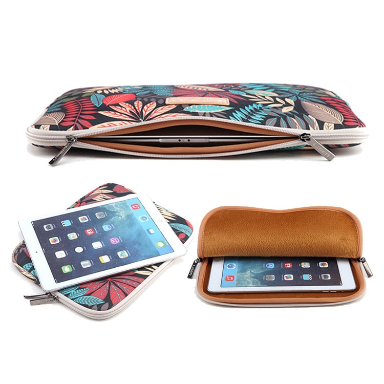 กระเป๋าซอง Lisen ขนาด 10 นิ้ว ลายใบไม้สีสันสดใส มีซิป กระเป๋าถือสำหรับ iPad Air 2, iPad Air, iPad 4, iPad รุ่นใหม่, Galaxy Tab A 10.1, Lenovo Yoga 10.1 นิ้ว, Microsoft Surface Pro 10.6, โน้ตบุ๊ก/แท็บเล็ต ขนาด 10 นิ้วและต่ำกว่า, 10 นิ้ว