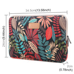 กระเป๋าซอง Lisen ขนาด 13 นิ้ว ลายใบไม้สีสันสดใส มีซิป กระเป๋าถือสำหรับ Macbook, Samsung, Lenovo, Sony, DELL Alienware, CHUWI, ASUS, HP โน้ตบุ๊ก ขนาด 13 นิ้วและต่ำกว่า, 13 นิ้ว