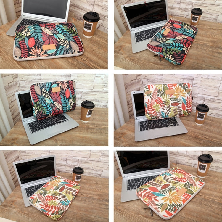 กระเป๋าซอง Lisen ขนาด 13 นิ้ว ลายใบไม้สีสันสดใส มีซิป กระเป๋าถือสำหรับ Macbook, Samsung, Lenovo, Sony, DELL Alienware, CHUWI, ASUS, HP โน้ตบุ๊ก ขนาด 13 นิ้วและต่ำกว่า, 13 นิ้ว