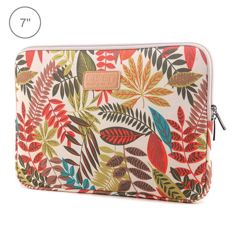 กระเป๋าใส่แล็ปท็อป Lisen ขนาด 7.0 นิ้ว ลายใบไม้สีสัน พร้อมซิป