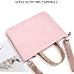 กระเป๋าถือโน้ตบุ๊กกันน้ำ PU แบบสะพายข้างสำหรับโน้ตบุ๊กขนาด 13.3 นิ้ว, 13.3 นิ้ว (สีชมพู), 13.3 นิ้ว (สีขาว)