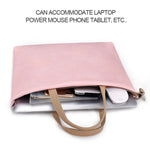 กระเป๋าถือโน้ตบุ๊กกันน้ำ PU แบบสะพายข้างสำหรับโน้ตบุ๊กขนาด 13.3 นิ้ว, 13.3 นิ้ว (สีชมพู), 13.3 นิ้ว (สีขาว)