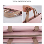 กระเป๋าถือโน้ตบุ๊กกันน้ำ PU แบบสะพายข้างสำหรับโน้ตบุ๊กขนาด 13.3 นิ้ว, 13.3 นิ้ว (สีชมพู), 13.3 นิ้ว (สีขาว)