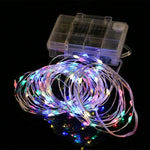 ไฟสายไฟนางฟ้า 50 ดวง LED ใช้ถ่าน AA 3 ก้อน พร้อมรีโมทคอนโทรล, DC 5V, สีสันสดใส/รีโมทคอนโทรล, สีขาว/รีโมทคอนโทรล, สีขาวอุ่น/รีโมทคอนโทรล