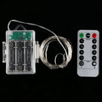 ไฟสายไฟนางฟ้า 50 ดวง LED ใช้ถ่าน AA 3 ก้อน พร้อมรีโมทคอนโทรล, DC 5V, สีสันสดใส/รีโมทคอนโทรล, สีขาว/รีโมทคอนโทรล, สีขาวอุ่น/รีโมทคอนโทรล