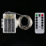 ไฟสายไฟนางฟ้า 50 ดวง LED ใช้ถ่าน AA 3 ก้อน พร้อมรีโมทคอนโทรล, DC 5V, สีสันสดใส/รีโมทคอนโทรล, สีขาว/รีโมทคอนโทรล, สีขาวอุ่น/รีโมทคอนโทรล