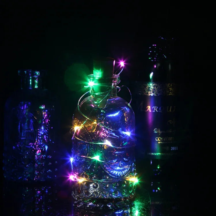 ไฟสายทองแดงโซลาร์เซลล์ 1 เมตร 10 ดวง LED SMD 0603, ไฟสีสันสดใส ความยาว 1 เมตร