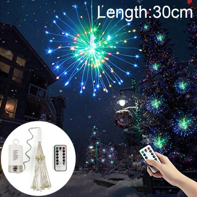ไฟตกแต่ง LED 150 ดวง ใช้ถ่าน พร้อมรีโมทคอนโทรล, ความยาว 30 ซม. ไฟสีสันสดใส, 30 ซม. ไฟสีขาว, 30 ซม. ไฟสีขาวอุ่น