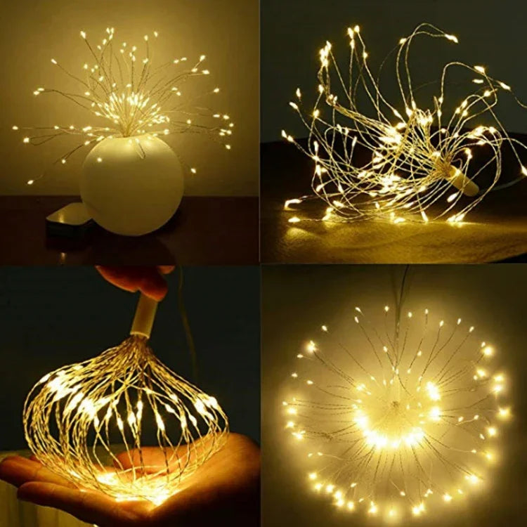 ไฟตกแต่ง LED 150 ดวง ใช้ถ่าน พร้อมรีโมทคอนโทรล, ความยาว 30 ซม. ไฟสีสันสดใส, 30 ซม. ไฟสีขาว, 30 ซม. ไฟสีขาวอุ่น