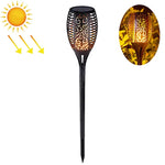 ไฟเปลวไฟพลังงานแสงอาทิตย์ LED 96 ดวง สำหรับสวน สนามหญ้า ไฟคบเพลิงภูมิทัศน์