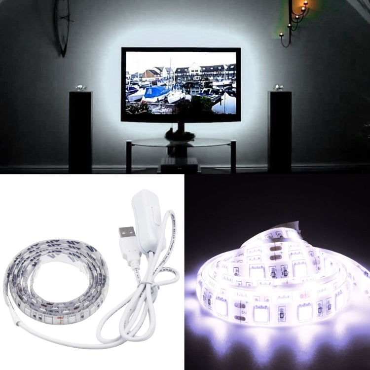 ไฟ LED 30 ดวง 5050 SMD กันน้ำมาตรฐาน IP65 พร้อมสายสวิตช์ต่อยาว 1 ม., กว้าง 10 มม.