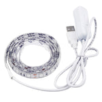 ไฟ LED 30 ดวง 5050 SMD กันน้ำมาตรฐาน IP65 พร้อมสายสวิตช์ต่อยาว 1 ม., กว้าง 10 มม.