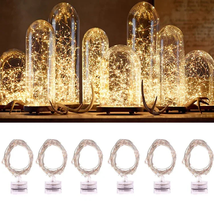 ไฟเชือกแฟร์รี่ 20 LED 2700-2900K สำหรับงานปาร์ตี้/วันหยุด, ความยาว: 2 เมตร, DC 6V, 6 ชิ้น 2 เมตร