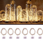 ไฟเชือกแฟร์รี่ 20 LED 2700-2900K สำหรับงานปาร์ตี้/วันหยุด, ความยาว: 2 เมตร, DC 6V, 6 ชิ้น 2 เมตร