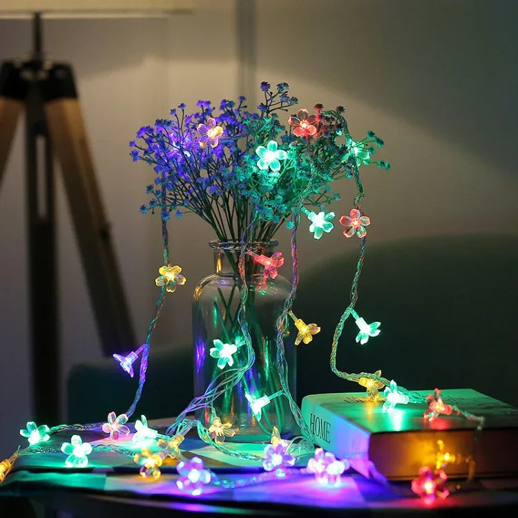ไฟประดับเทศกาลดอกซากุระ 3 เมตร 20 LED, ใช้แบตเตอรี่, ไฟสีสัน 3 เมตร, ไฟสีขาวอุ่น 3 เมตร