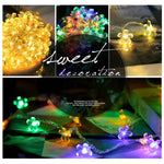 ไฟประดับเทศกาลดอกซากุระ 3 เมตร 20 LED, ใช้แบตเตอรี่, ไฟสีสัน 3 เมตร, ไฟสีขาวอุ่น 3 เมตร