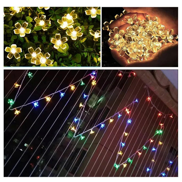 ไฟประดับเทศกาลดอกซากุระ 3 เมตร 20 LED, ใช้แบตเตอรี่, ไฟสีสัน 3 เมตร, ไฟสีขาวอุ่น 3 เมตร