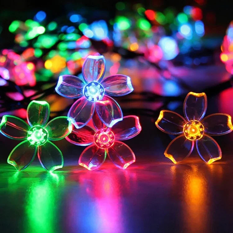 ไฟประดับเทศกาลดอกซากุระ 6 เมตร 40 LED, ใช้แบตเตอรี่, ไฟสีสัน 6 เมตร, ไฟสีขาวอุ่น 6 เมตร