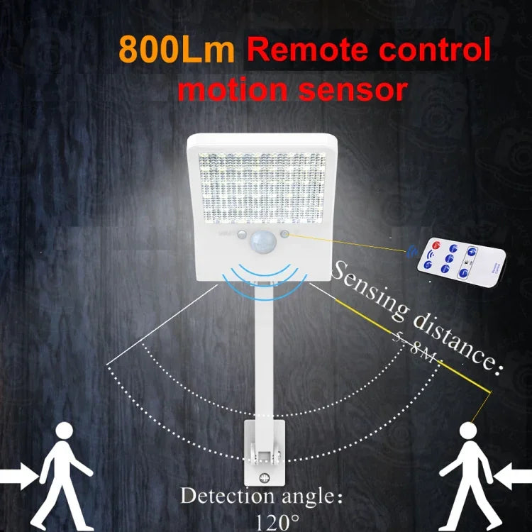 โคมไฟแบนพลังงานแสงอาทิตย์ 6W 800LM 48 LEDs พร้อมขาตั้งและรีโมทคอนโทรล
