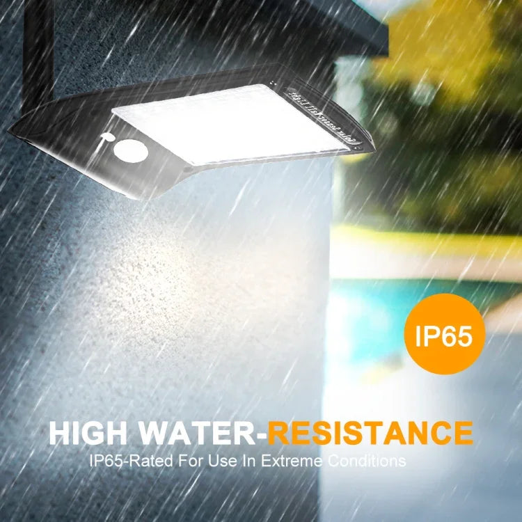 โคมไฟแบนพลังงานแสงอาทิตย์ 6W 800LM 48 LEDs พร้อมขาตั้งและรีโมทคอนโทรล