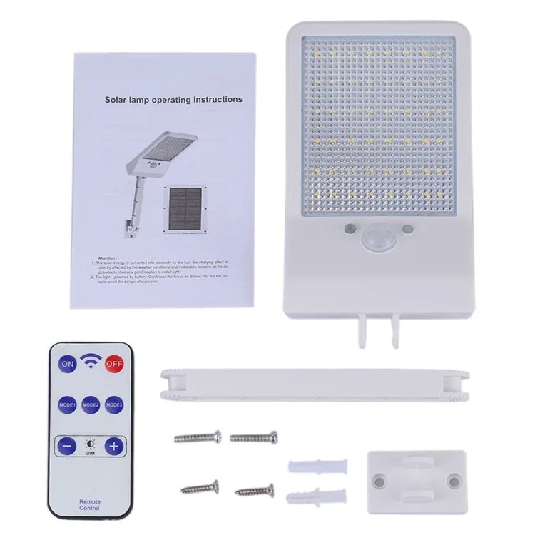 โคมไฟแบนพลังงานแสงอาทิตย์ 6W 800LM 48 LEDs พร้อมขาตั้งและรีโมทคอนโทรล