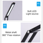 โคมไฟตั้งโต๊ะ LED 3W พับได้ ปรับได้ พร้อม USB ชาร์จ ป้องกันสายตา