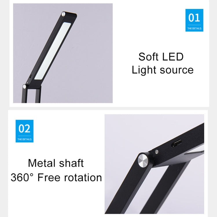 โคมไฟตั้งโต๊ะ LED 3W พับได้ ปรับได้ พร้อม USB ชาร์จ ป้องกันสายตา