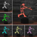 โคมไฟตั้งโต๊ะ LED วิชั่น 3D รูปเล่นเบสบอล สีสันสดใส รุ่นสัมผัส USB