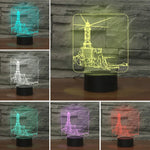 โคมไฟตั้งโต๊ะ LED วิชั่น 3D รูปประภาคาร สีสันสดใส รุ่นรีโมทคอนโทรล 16 สี