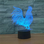 โคมไฟตั้งโต๊ะ LED วิชั่น 3D รูปไก่ สีสันสดใส รุ่นรีโมทคอนโทรล 16 สี
