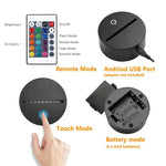 Motorcycle Shape 3D Colorful LED Vision Light Table Lamp, USB Touch Version, USB Touch Version