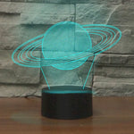 โคมไฟตั้งโต๊ะ LED วิชั่น 3D รูปรูปดาวเสาร์ สีสันสดใส รุ่นรีโมทคอนโทรลแบบแตก