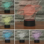 โคมไฟตั้งโต๊ะ LED วิชั่น 3D รูปรูปดาวเสาร์ สีสันสดใส รุ่นรีโมทคอนโทรลแบบแตก